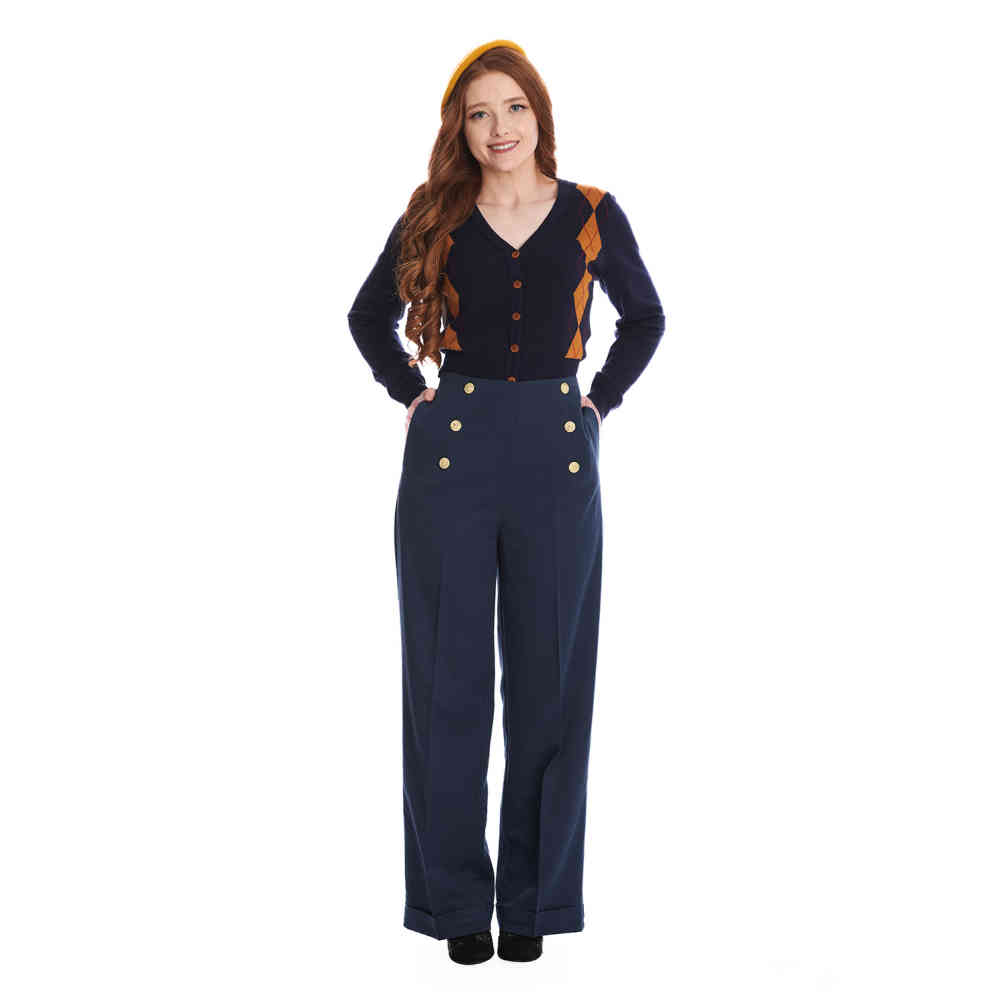 Banned - Adventures Ahead Button Weite Hose - Blau